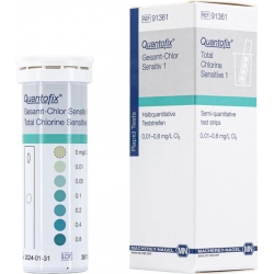 Quantofix Total Chlorine Sensitive 1 Testovacie pásiky na celkový chlór, nízky rozsah, 50 ks