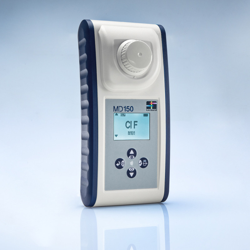 LOVIBOND MD150 Fotometer na pH, voľný a celkový chlór, kufríková sada s tabletkovými reagenciami na pH a práškovými na chlór